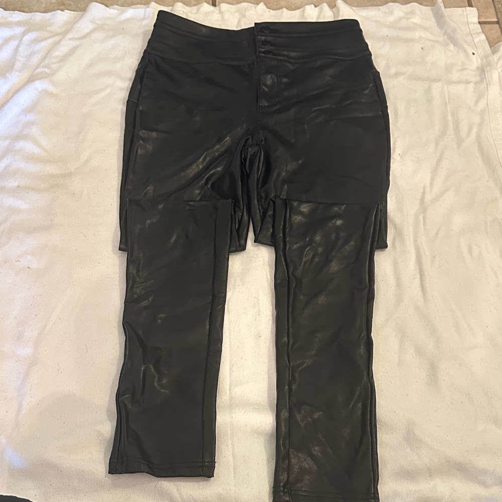 Black Faux Leather Pants